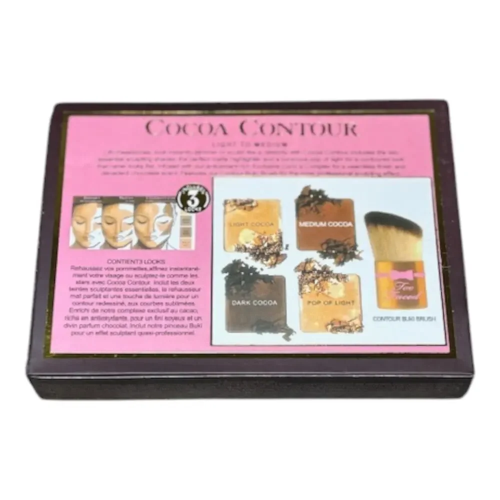 NIB Too Faced Cocoa Contour Highlight Palette Kabuki Brush free ship